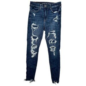 American Eagle Super High Rise Skinny Distressed Jegging